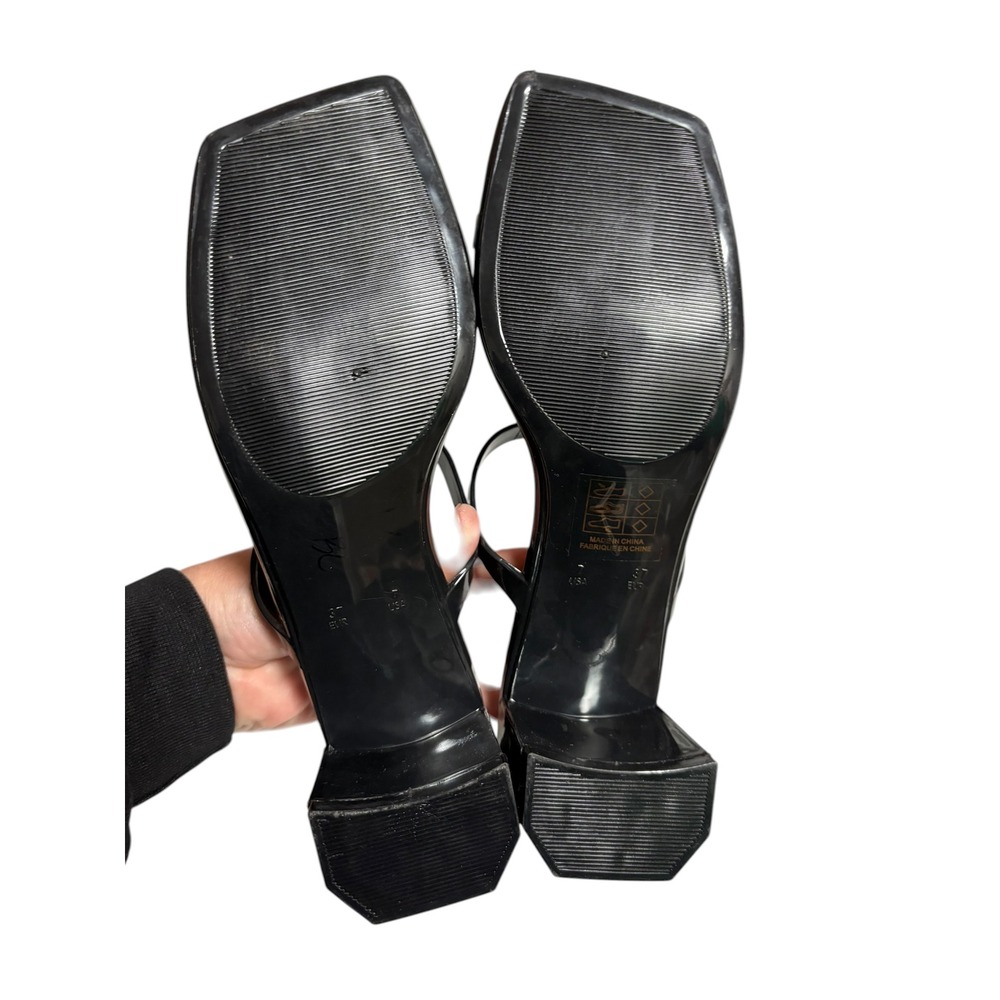 NWOT Jeffrey Campbell Black Patent Jamm-3 Jelly Slide Heeled Sandal - 7 - Picture 9 of 10